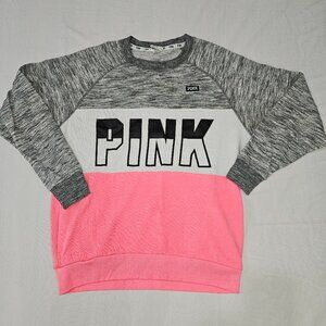 PINK tri-color crew neck